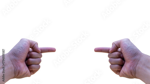 Two Hands Pointing Toward Each Other on Black Background