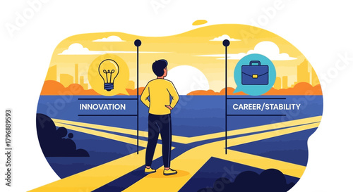 Crossroads of career choices: balancing innovation and career stability pathways