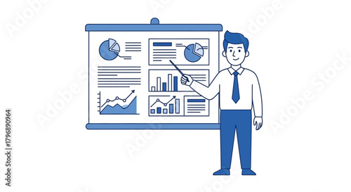 Blue toned presentation demonstrating insights and data driven analysis of statistics
