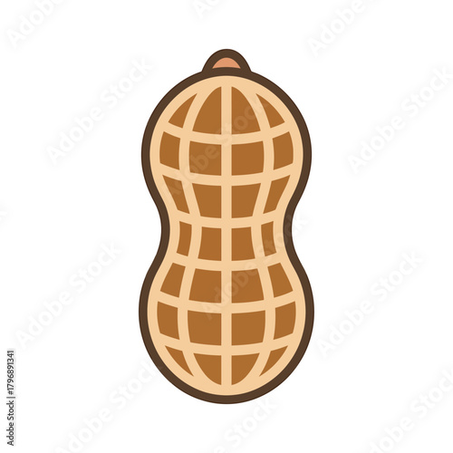 A charming peanut illustration, featuring a textured shell and a simple design, evokes a sense of natural goodness and wholesome snacking