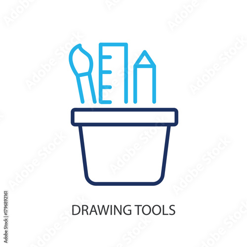 Drawing tools thin line icons. Original vector illustration.