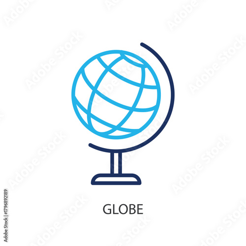 Globe thin line icons. Original vector illustration.