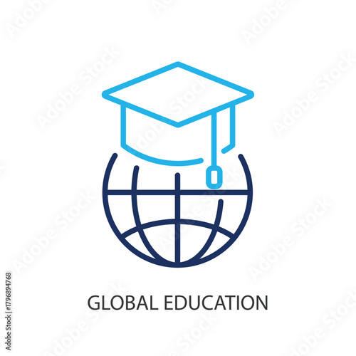Global education thin line icons. Original vector illustration.
