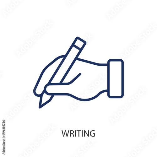 Writing thin line icons. Original vector illustration.