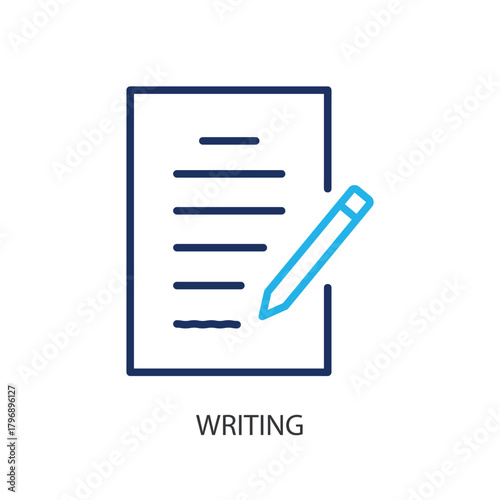 Writing thin line icons. Original vector illustration.
