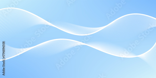 Minimalist blue background with elegant white flowing lines. Soft gradient and smooth curves create a clean, modern, and calming visual ideal for tech, corporate, or wellness themes.