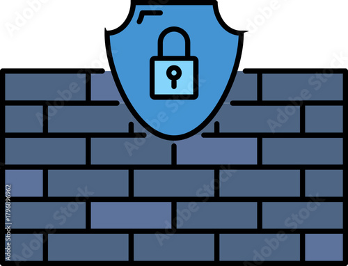 Firewall technology line icon