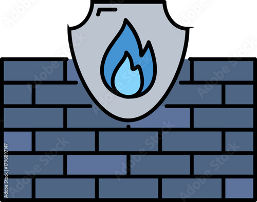 Firewall technology line icon