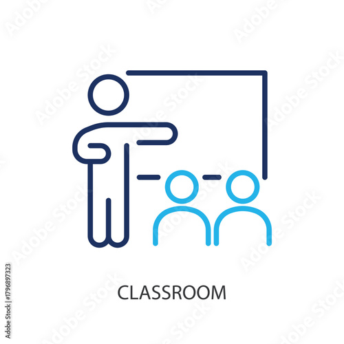 Classroom thin line icons. Original vector illustration.