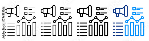 Marketing Metrics Icon Different Style Outline Collection Set