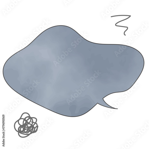 悩みや不満、悲しい気持ちを表現する吹き出し。モヤモヤした気持ちを表すフレーム。