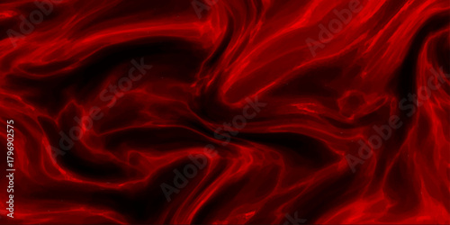 Swirling deep red abstract liquid or smoke effect with dark shadows and wavy Organic Forms and Dark Shadows scarlet