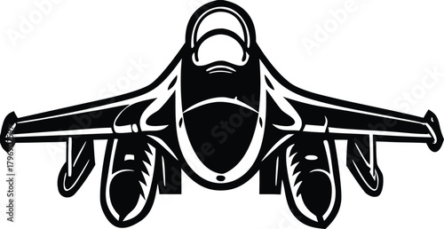 Fighter Jet Aircraft Silhouette Vector Illustration Military Jet Plane Aviation Background High-Speed Fighter Jet Graphic Design Aerospace F-16 Fighter Jet Vector Air Force Jet Plane Silhouette for Re
