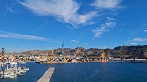 spain murcia jan 4 2024 Marina Full of Sailboats in a Coastal City Harbor Under Bright Blue Sky