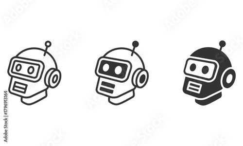  Vector illustration of a cartoon robot head with an antenna