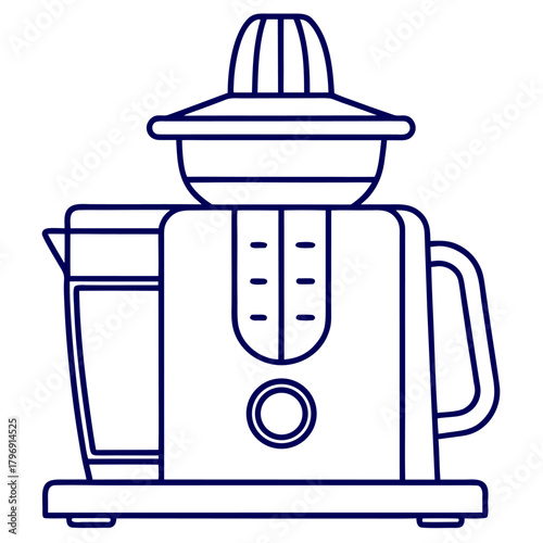illustration of a juicer. Cold pressed juicer icon. citrus juicer outline icon. 