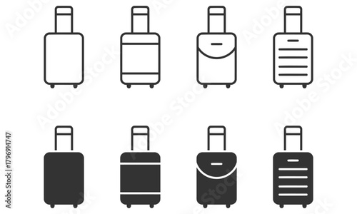 Travel bag icon set vector illustration