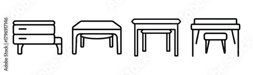 Nesting tables vector icon scalable graphic design asset for web and print
