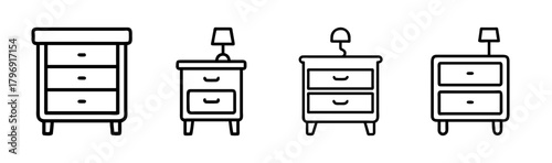 Vector illustration of a simple nightstand furniture piece scalable for various design projects