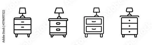 Scalable vector illustration of a modern nightstand with drawer and shelf for interior design