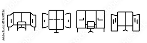 Modern office partition design vector illustration scalable for business interiors