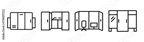 Modern office partition illustration vector scalable graphic icon for business and workspace design