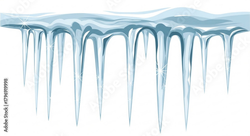 Download realistic icicles vector illustration for winter season decoration and design projects, free image 100