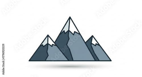 Mountain range vector illustration with snow peaks for outdoor adventure and nature themed designs at high altitude