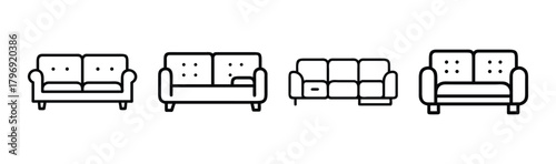 Modern sectional sofa vector illustration scalable graphic design furniture element