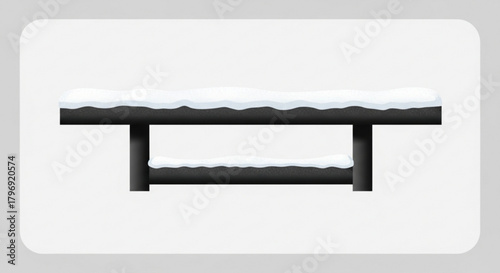 Winter snow bench park outdoor seating landscape design covered in fresh snowfall scenic view illustration