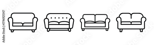 Modern sofa illustration vector scalable graphic design furniture icon