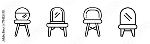 Elegant vanity stool vector illustration scalable icon for design projects