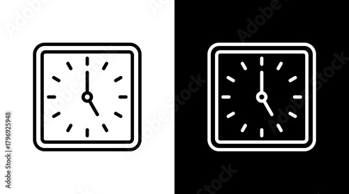 Time Clock  White Icon Set Design