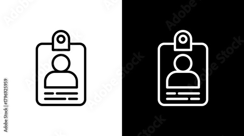 Employee Id  White Icon Set Design