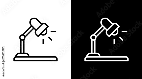 Desk Lamp  White Icon Set Design