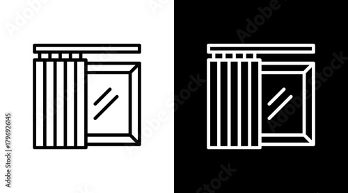 Office Window  White Icon Set Design