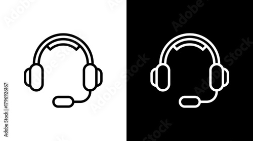 Headset  White Icon Set Design
