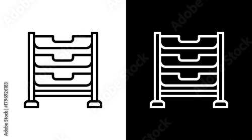 Document Tray  White Icon Set Design