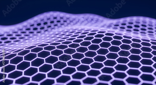 Abstract Honeycomb Grid Background - Purple Hexagonal Texture