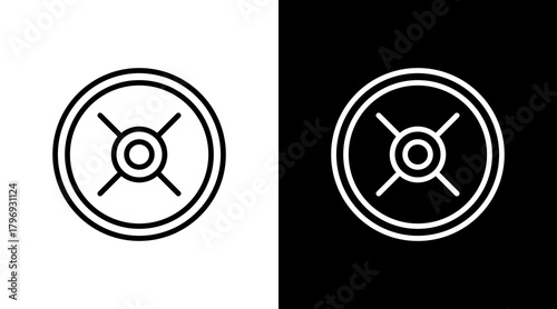 Weight Plates  White Icon Set Design