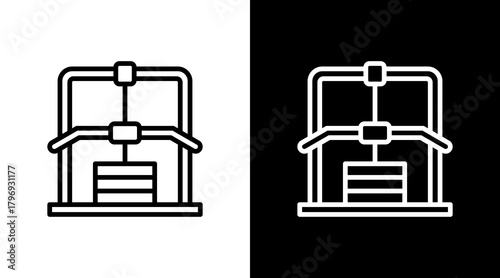 Lat Pulldown  White Icon Set Design