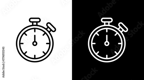 Stopwatch  White Icon Set Design