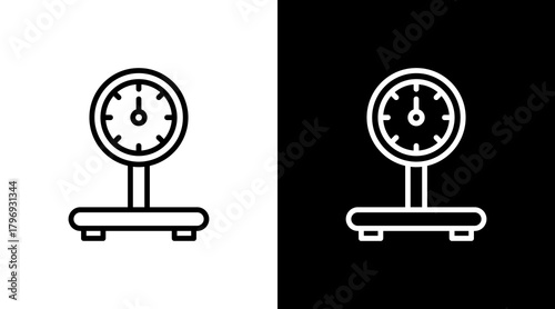 Weight Scale  White Icon Set Design