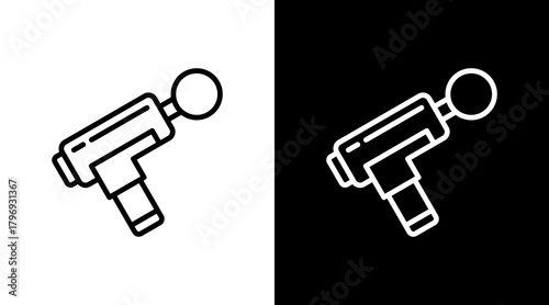 Massage Gun  White Icon Set Design