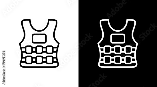 Weighted Vest  White Icon Set Design