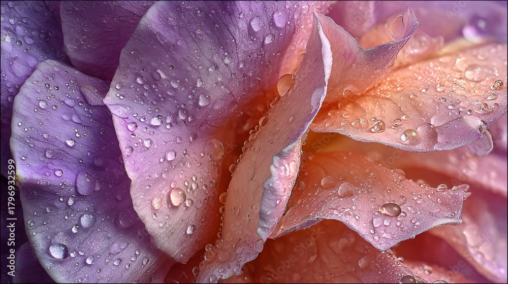 Obraz premium Commercial photos of flowers with water droplets taken in real shooting 