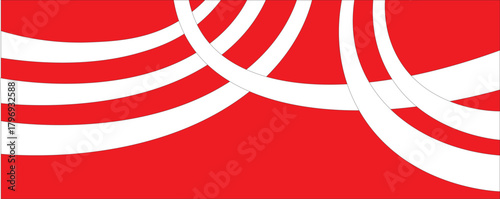 This is an abstract retro striped arcs curvy design in a red background.
