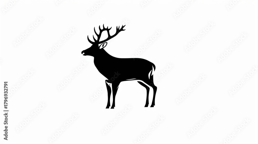 Obraz premium Deer animal silhouette vector illustration