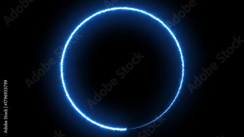 Neon circle on black background vj loop
