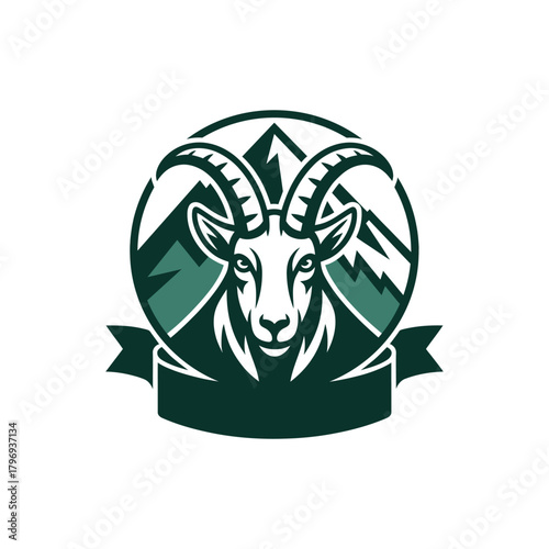 Mountain Goat Mascot Logo Vector Artwork